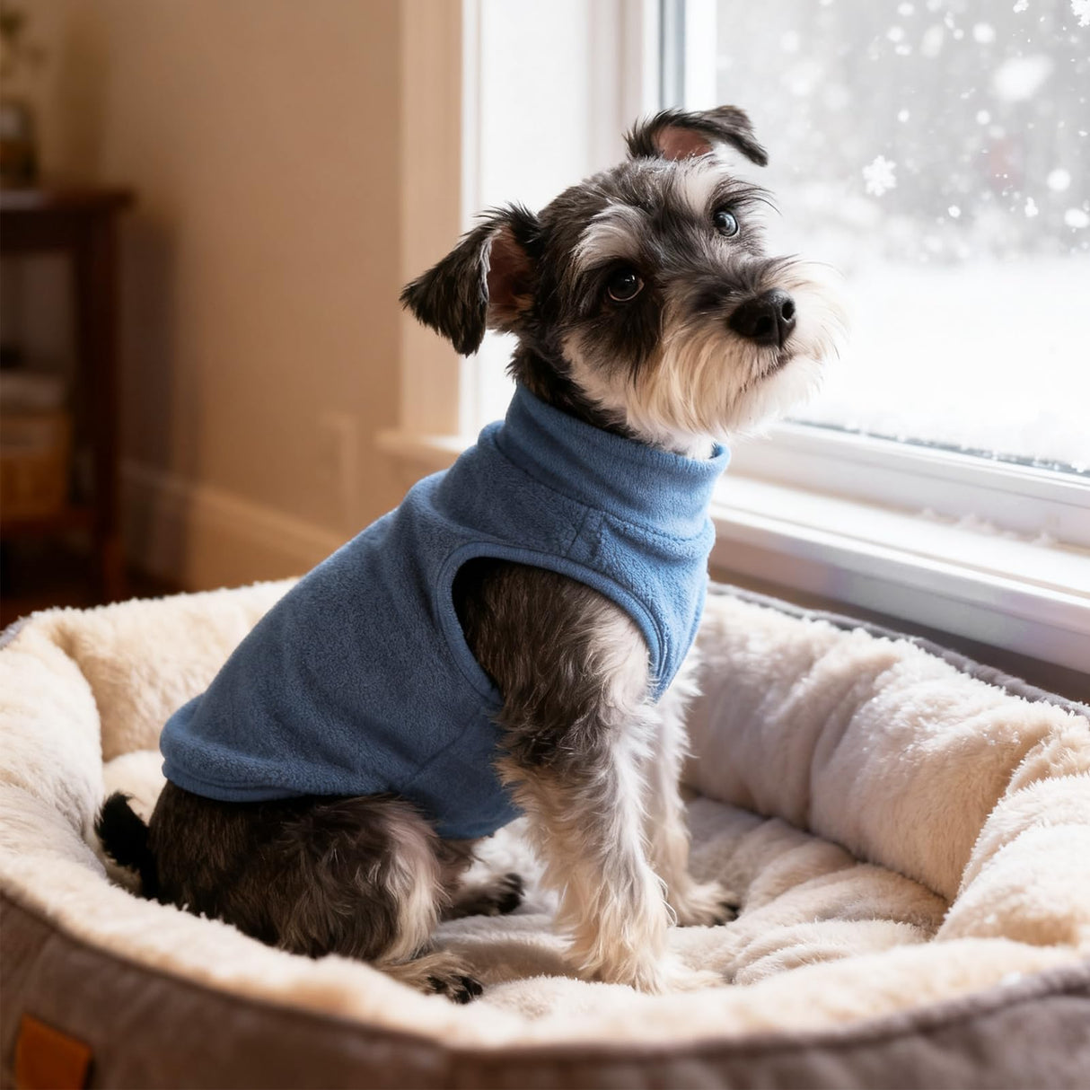 PUPTECK 3 Pack Fleece Dog Vest Sweaters Winter Coat for Small Dogs, Pullover Jacket Pet Cat Fall Clothes Puppy Sweatshirt for XS S Medium Boy Dogs, Navy&Blue&Light Blue, M