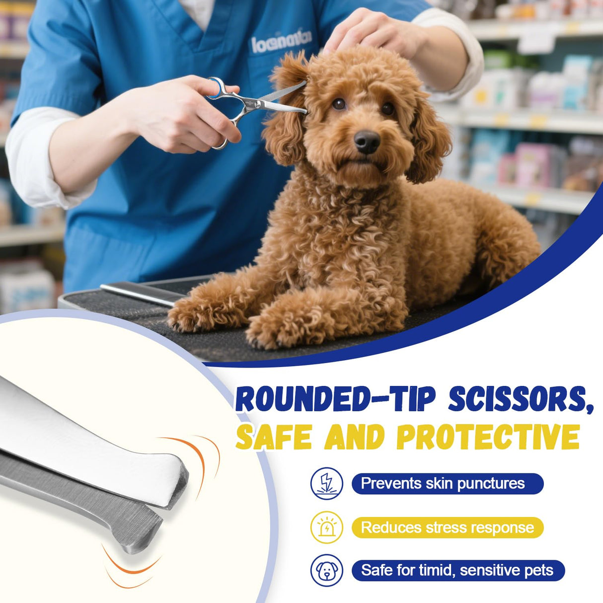Ninibabie Dog Ear Hair Removal Kit - Ear Powder,Blunt Tip Grooming Scissors&Tweezers Set - Safe Hair Plucking Tool for Dogs,Ear Cleaner for Itching,Infection Treatment for Poodles, Doodles