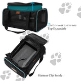 PATAZONE Cat Carriers Soft Small Dog Carrier Airline Approved Softsides Pets Bag,Black,Lightweight,Luxury Style,Top Expandable,Guaranteed on Cabin Board Flight Travel Recommend Under 15 lbs