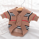 Cute Knitted Cat Sweaters Warm Striped Dog Apparel Thickened Winter Kitten Sweaters for Indoor Cats and Small Dogs (Stripe 2,M (3.3-5.5lbs))