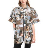Ussunarts Custom Dog Print Grooming Smock for Pet Groomers – Waterproof Zip Jacket Uniform for Dog Salon Use or Pet Lovers