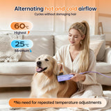 Dog Dryer for Pet Grooming,Pet Neck-Hanging Hair Dryer,Alternating Hot and Cold Airflow.Handheld & Hands-Free.Low-Noise, Ultra-Lightweight.High Wind Speeds.Adjustable Heat & Speed Purple