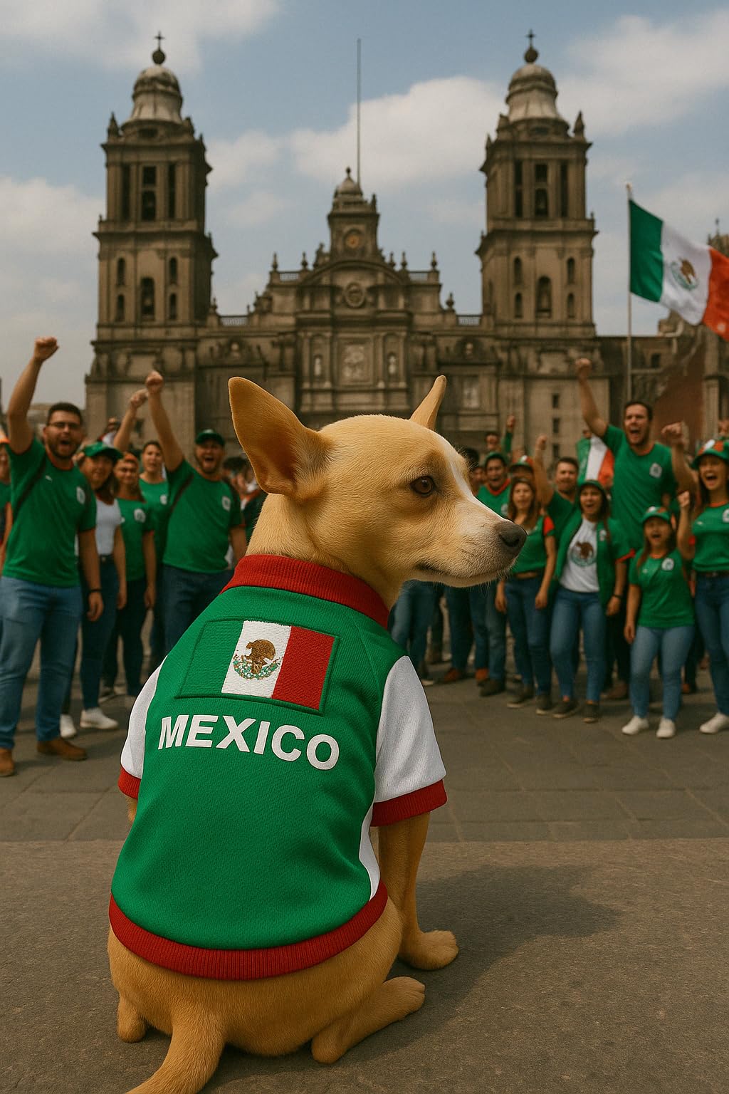 Parisian Dog Mexico Jersey - Breathable Mesh Puppy Football Jersey - Lightweight Stretch Sporty Dog Mexican Outfit - Summer Shirts for Large Dogs - Soccer Jersey for Dogs - Sportswear Pet Clothes