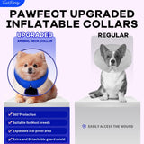 Furrtripsy Inflatable Dog Cone Collar with Detachable Sturdy Shield,Soft&Lightweight-Ideal for Post-Surgery Recovery and Daily Wear,Suitable for Small Medium Large Dog Breeds(Blue,L)