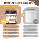 ZEBORA Dog Multivitamin with Probiotics - Dog Vitamins and Supplements - Multivitamin for Dogs with Glucosamine, Omega 3 and Probiotics for Dogs Digestion, Immunity, Joint, Skin and Coat - 180ct