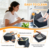 Dog Car Seat for Small Medium Sized Dog, Booster Car Seat with Elevated Memory Foam, Storage Pocket & Safety Belts, Detachable Washable Puppy Carrier Pet Travel Accessories
