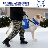 FUAMEY Dog Winter Jackets for Large Dogs,Dog Coat with Harness Built in,Waterproof Dogs Snowsuits Warm Pet Jacket Zip Up Fleece Cold Weather Coats Reflective Puppy Vest with Pocket Blue XL