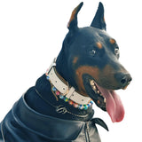Adjustable Dog Necklace with Elegant Sparkling Colorful Crystal Pearl Beads,Perfect for Parties,Birthdays,Soft and Comfortable, Handmade (18 inches - 20 inches)