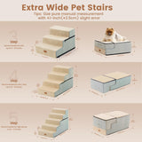 Gardner Pet Dog Stairs for Small Dogs 18.5" H, 4-Step Extra Wide Dog Steps for Bed, Pet Stairs for Bed and Couch with Durable Non-Slip Waterproof Fabric Cover and Soft Foam, Beige