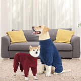 Dog Winter Coat Soft Pullover Pajamas, Warm Dog Cold Weather Coats Fleece Dogs Coat, Cozy Winter Jacket Windproof Fullbody Dogs Jumpsuit Onesie Fleece Sweater Clothes Apparel for Dogs