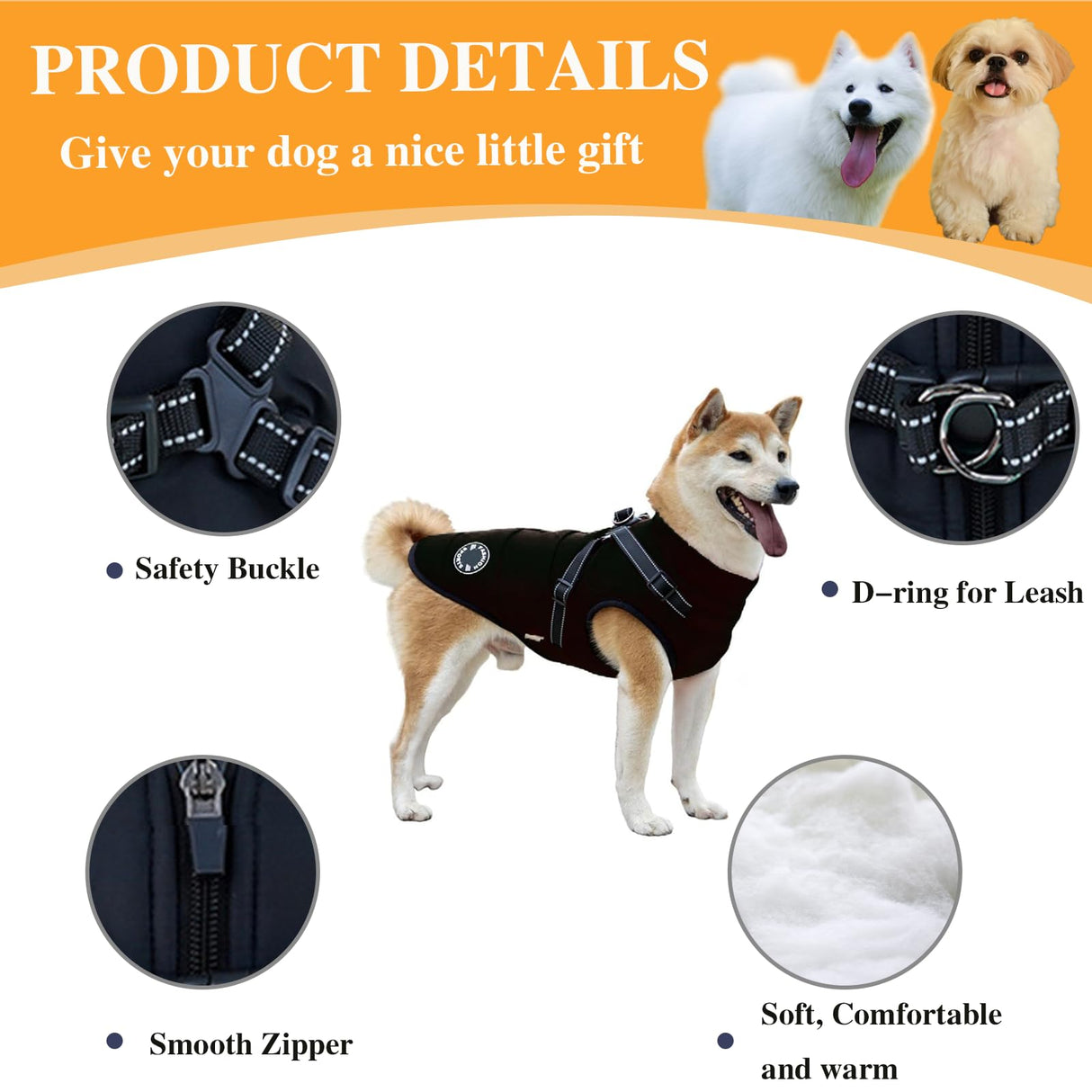Furry King Dog Winter Coat with Harness, 7 Colors, Waterproof, Fleece Lined. (Red, X-Large)