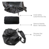 Cloak & Dawggie Dog Sling Carrier Tiny XXS Extra Extra Small Dogs, Puppy Toy Teacup Wearable Adjustable Pet Cross Body Shoulder Bag Waterproof Nylon Travel My Canine Kids (8722) (3-7 lbs, Black)
