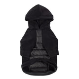 Fitwarm Quilted Fleece Dog Hoodie, Warm Coat, Winter Clothes for Small Dogs Boy Girl, Lightweight Pet Hooded Outfit, Black, XXL