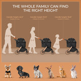 MAMIZO Pet Stroller for Medium Dogs Cats Up to 55 lbs, All-Terrain 3-in-1 Dog Stroller with Detachable Carrier, Rubber Wheels, One-Click Folding, Storage Basket & Cup Holder, for Senior Dogs & Cats