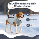 IECOii Great Dane Fleece Dog Sweater, Extra Large Dog Sweater with Leash Hole, Flexible & Good Stretchy Fit for Giant Breeds, Warm Turtleneck Sweatshirt Vest for Big Dogs, Machine Washable, Blue, 4XL