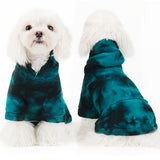 Chic Tie-Dye Dog Hoodie with Practical Pocket - Fashionable and Cozy Sweatshirt for Small, Medium, and Large Dogs, Ideal for Casual Outings and All-Day Comfort in Vibrant Colors. Cyan XXL