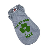 Lucky Dog Personalized Dog Shirt, Cute St. Patrick's Day Dog Shirt, Green Clover St. Patty's Day Shirt for Dogs, St. Patrick's Day Shirt for Dogs, Clothes for Pets (3XL 38-55 lbs)