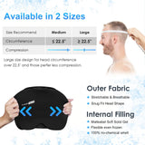 ComfiTECH Migraine Ice Head Wrap, Headache Relief Hat for Migraine Cap for Tension Puffy Eyes Migraine Relief Cap for Sinus Headache and Stress Relief Cold Compress (Medium Pack of 2) Black