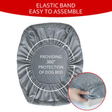 Dog Bed Covers Soft Plush Replacement Washable, Waterproof Pet Mattress Bed Liner Grey 41x29 Inches, for Dog/Cat, Cover Only