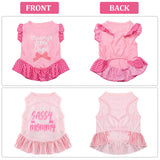 Weewooday 4 Pack Dog Dress Cute Pink Dog Clothes Skirt Girl Pet Princess Dress Puppy Summer Apparel Clothes Skirt Shirt with Ruffles Apparel for Small Puppy Cats Pet(M)