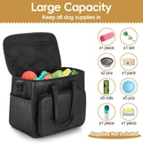 Lasaviin Dog Travel Bag, Leather Travel Pet Bag Set for Dog and Cat, Airline Approved Tote Organizer with Multi-Function Pockets, 2 Food Storage Containers, 2 Collapsible Bowls