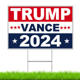 Oligei Trump Yard Signs, Large Trump yard signs 2024 18" X 24", Trump-Vance Yard Signs 2024 Double Sided Fade Resistant, Take America Back Trump Vance Signs for Yard Heavy Duty Metal H-Frames