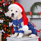 3 Pieces Christmas Dog Pajamas Dog Jumpsuit Santa Snowman Pet Clothes Christmas Pet Pajamas Holiday Costume Jumpsuit for Puppy Cat(Classic Pattern,M (fit 5.5-7.7lbs))