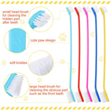 Eaasty 300 Pcs Dog Toothbrush Bulk Dual Headed Dental Brushes Puppy Tooth Brushing Kit Long Handle Toothbrush for Large Small Dogs Cats Puppy Teeth Cleaning Oral Dental Care Supplies 10 Colors
