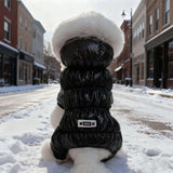 MUYAOPET Waterproof Pet Clothes for Dog Winter Warm Jacket Coat Dog Hooded Jumpsuit Snowsuit(XXL, Black)