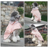 Dog Raincoat Waterproof, Adjustable Reflective Hooded Dog Rain Poncho with Leash Hole for Small Medium Large Dogs (Pink, Medium)