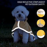 Dog Raincoat, Adjustable Dog Rain Jacket, Waterproof Dog Poncho, Clear Hooded Double Layer, Reflective Strip & Storage Pocket for Small Dogs (S)