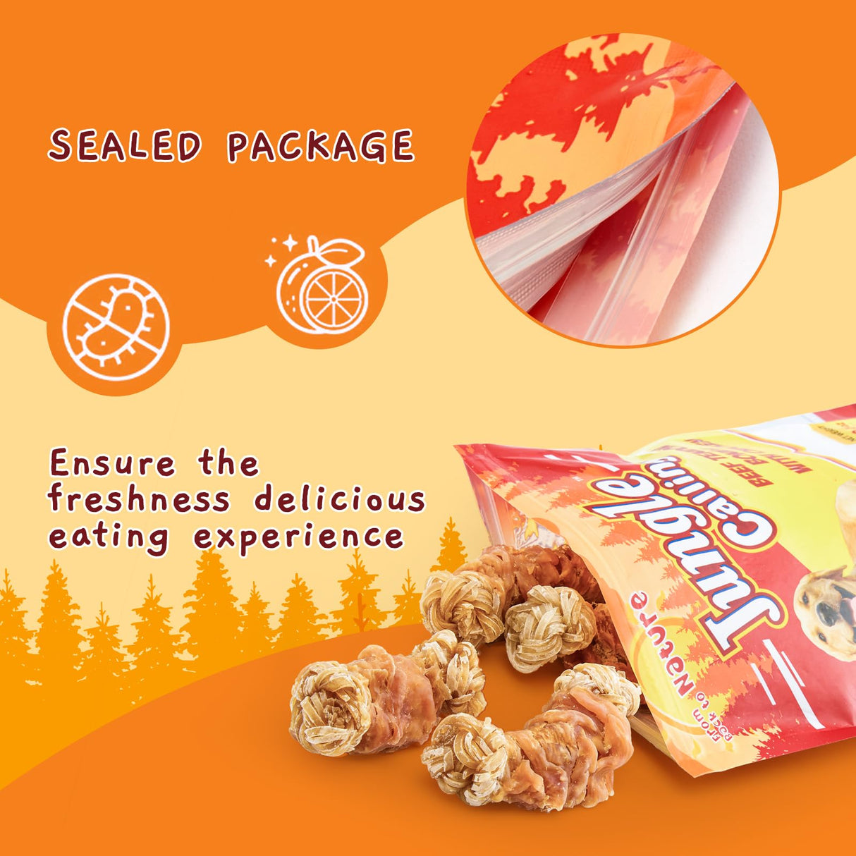 Jungle Calling Beef Tendons for Dogs, Chicken Wrapped Tendons Dog Chews Long Lasting Hip and Joint Supplement for Dogs with Glucosamine (Knotted Bone)