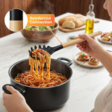 Kitchen Utensils Set - 33 PCS, Heat-Resistant Silicone Cooking Utensils Set with Wooden Handle, BPA-Free Kitchen Gadgets Spatula Sets with Holder for Nonstick Cookware (Black)