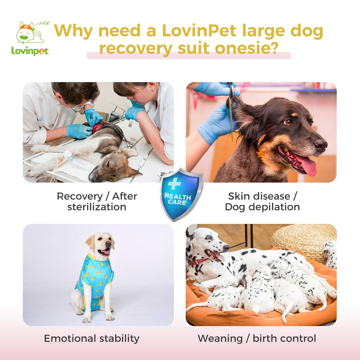 LovinPet Dog Recovery Suit for Large Medium Dogs Pet Pajamas Anti Licking Bodysuit for Abdominal Wound After Surgery for Shedding Skin Disease,Effectively Help,Duck,Blue,XXL