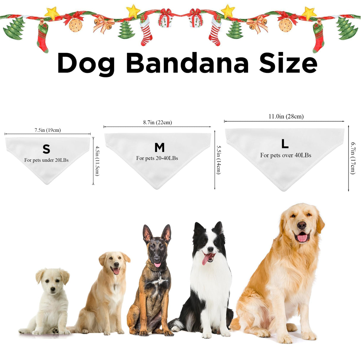 Personalized Christmas Dog Bandanas Letter Name Custom Neckwear Dog Scarf Triangle Bibs Kerchief Pet Costume Accessories for Small Medium Large Dogs Cats Pets Puppy, Medium