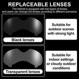 Zhongren Dog Helmet with Goggles - 2in1 Doggy Sunglasses and Pet Motorcycle Tactical Helmet Set for Medium Large Breed with Ear Holes Adjustable Straps for Outdoor Sport(Black)
