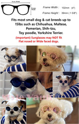 G015 Dog Cat Pet Costume Glasses Goggles for Small Breeds up to 15lbs (Round Black-Clear Lens)