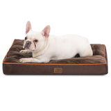 Bedsure Washable Dog Bed Medium Size Dog - 3 Inch Thicken Up to 45lbs Pet Mat Pillows with Removable Washable Cover, Brown