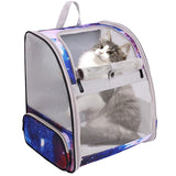 Pet Carrier Backpack for Cats and Small Dogs, Fully Breathable Vented Backpack for Kitten Bunny Airline Approved Travel Hiking Camping Cat Book Bag (Blue, Ventilation)