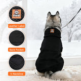 2 Pack Dog Hoodie for Medium Large Small Dogs, Soft Warm Dog Sweater Jackets Winter Fall Pet Hooded Clothes Custume Dogs Sweatshirt with Leash Hole and Pocket, Black ans Grey, ML