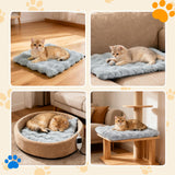 Littlo Kozytail Cat Heating Pad, Pet Heating Pad with Smart Thermostat, 12 Temp Levels & 0-12H Timer, Plush Fleece Cover with Zipper, Waterproof & Chew Resistant, 18x18in for Cats and Small Dogs