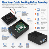 Case for Raspberry Pi 4, ABS Pi 4 Case with Cooling Fan, Pi 4 Heatsink, Simple Removable Top Cover for Pi 4 Model B/ 4B