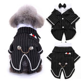 QBLEEV Dog Tuxedo Halloween Costume with Bow Tie, Formal Black Suit & Cat Wedding Outfit, Pet Prince Dress Clothes for Small Medium Large Dogs & Cats – Easy Fit for Party, Photoshoot, Holiday