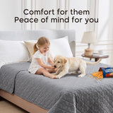Waterproof 4 Seater Couch Cover for Dogs, Paw Print Quilted Blanket for 4 Cushion Sofa and Bed, Pet Hair Resistant, Skin-Friendly, Scratch Proof, Washable Sofa Seat Protector, 30x90 inch, Grey