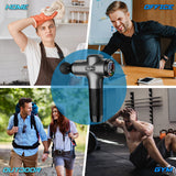 TOLOCO Massage Gun, Muscle Massage Gun Deep Tissue, Percussion Massage Gun with 9 Replacement Heads, Super Quiet Portable Electric Massager for Athletes, Treatment, Relax, Grey