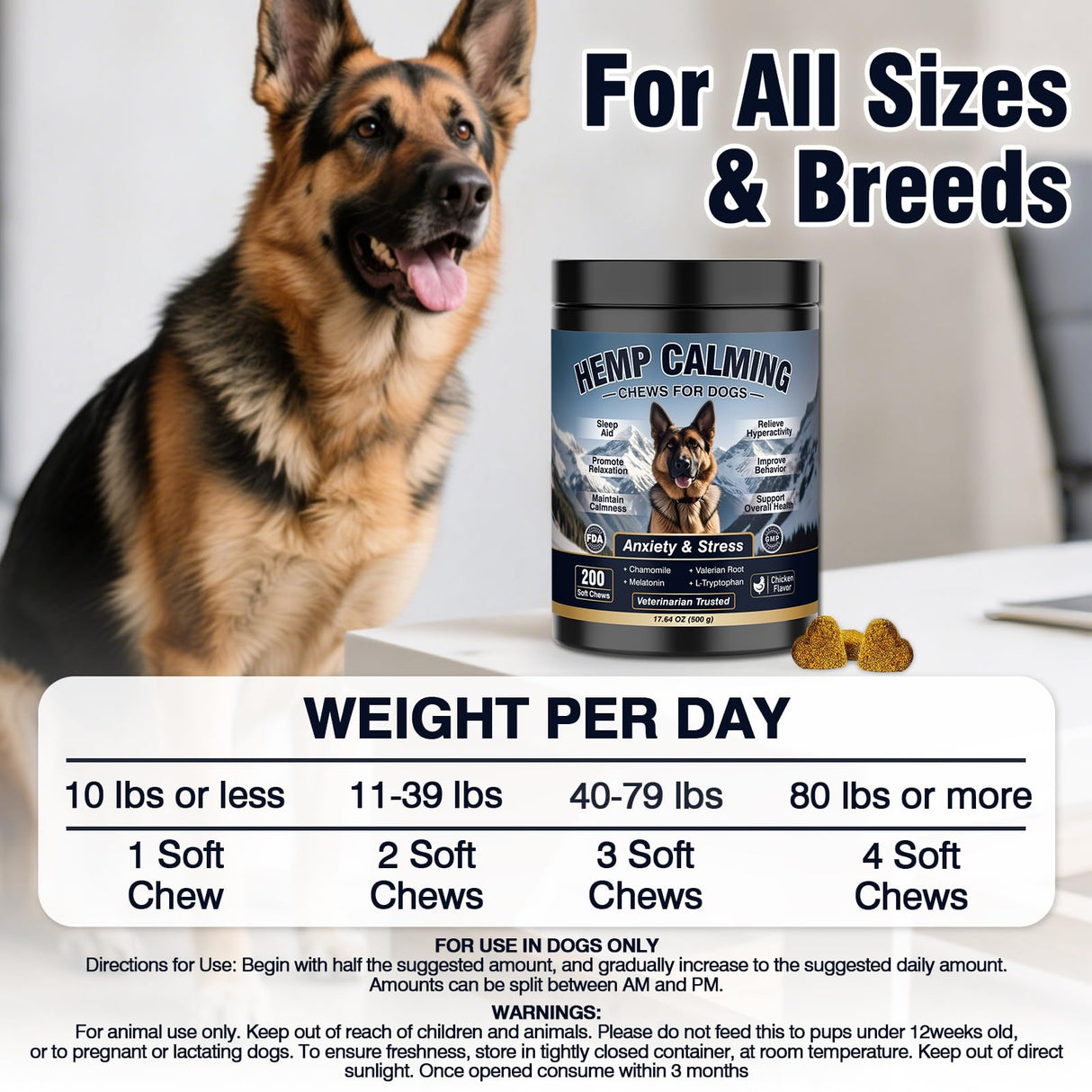 Calming Chews with Melatonin for Dogs 200 ct, Chicken