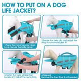 Dog Life Jacket Dog Life Vest for Swimming Boating with Detachable Front Chin Float High Buoyancy Pool Lifesaver Adjustable Reflective Ripstop Pet Preserver with Rescue Handle(Turquoise, XL)