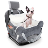 25.5"x24.3"x11" Dog Car Seat for Small Dogs & Cats, Dog Booster Car Seat with Plush Cushion, Non-Slip Bottom & Safety Leash, Cats Bed with Side Pocket for Sedan, SUV and Truck, Washable