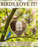 gbdyhup Handmade Alpaca Fiber Bird Nesting Heart, Outside Winter Tree Shelter for Wild Bird, Birds Nests Material Holder for Garden Art Birdhouse, Hummingbird Houses Nest Boxes for Birds Lovers (1PC)