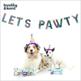Huxley & Kent Celebration Box for Dogs - Fun Gift Kit with Plush Squeaky Toys, Party Hat, Bow Tie & Banner - Birthday, Gotcha Day & Special Occasion Dog Kit - Happy Barkday Box, Small